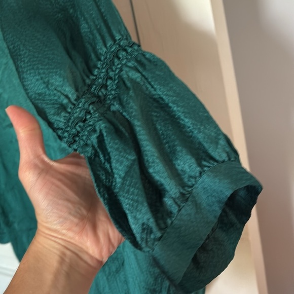 Rebecca Taylor Elegant Green Women's Silk Top - Picture 5 of 5